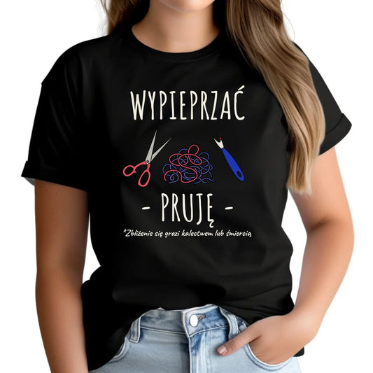 Koszulka damska szyciowa dla krawcowej - Wypieprzać, pruję HS08 - StoryCups.pl
