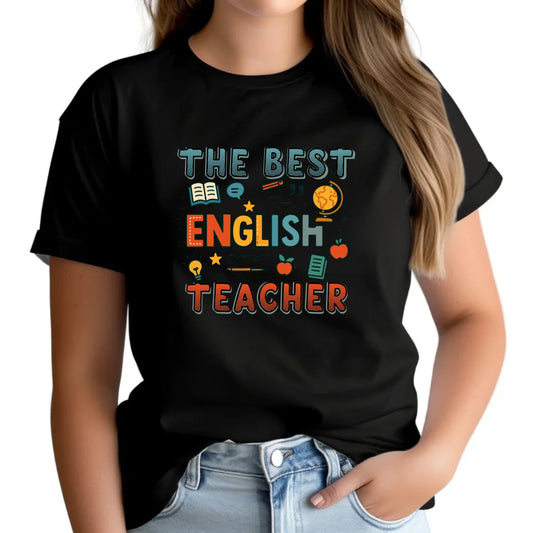 Koszulka damska dla nauczycielki angielskiego - The best english teacher N53 - StoryCups.pl