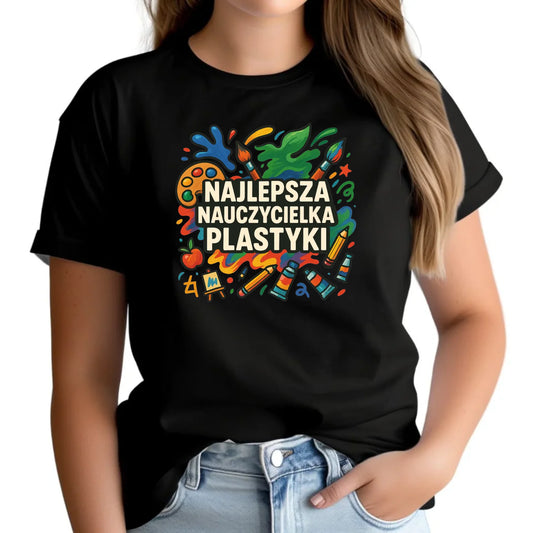 Koszulka damska dla nauczycielki - Najlepsza nauczycielka plastyki N49 - StoryCups.pl