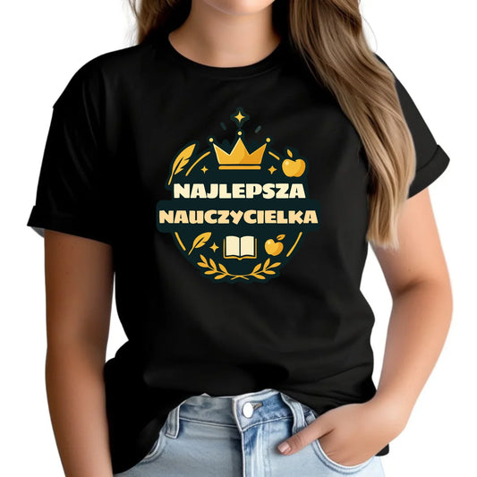 Koszulka damska dla nauczycielki - Najlepsza nauczycielka N38 - StoryCups.pl