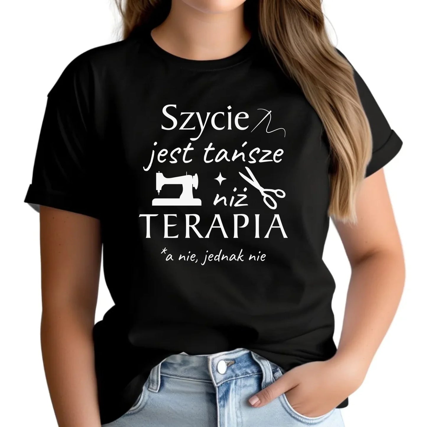 Koszulka damska szyciowa dla krawcowej - Szycie tańsze niż terapia HS04