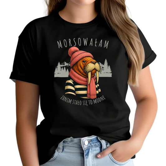 Koszulka damska - prezent dla morsa - Morsowałam zanim stało się to modne - Mors HM21 - StoryCups.pl