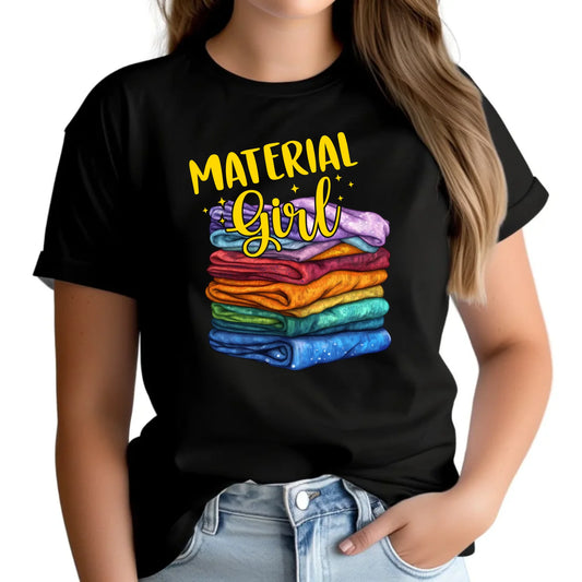 Koszulka damska szyciowa - prezent dla krawcowej - Material Girl HS02 - StoryCups.pl