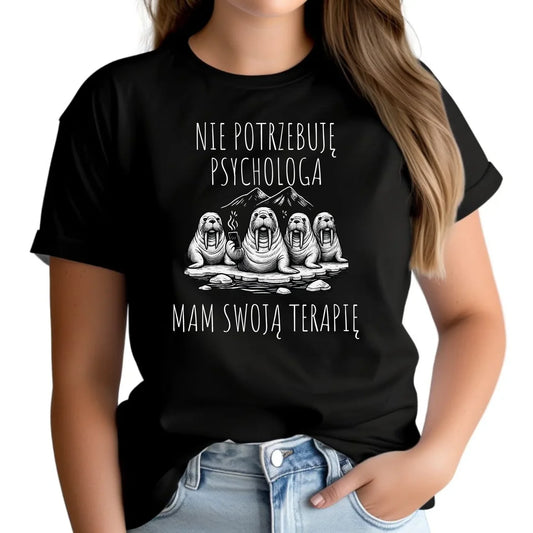 Koszulka damska - prezent dla morsa - Nie potrzebuję psychologa HM14 - StoryCups.pl