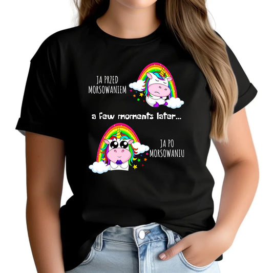 Koszulka damska - prezent dla morsa - Jednorożec - Ja po morsowaniu HM11 - StoryCups.pl