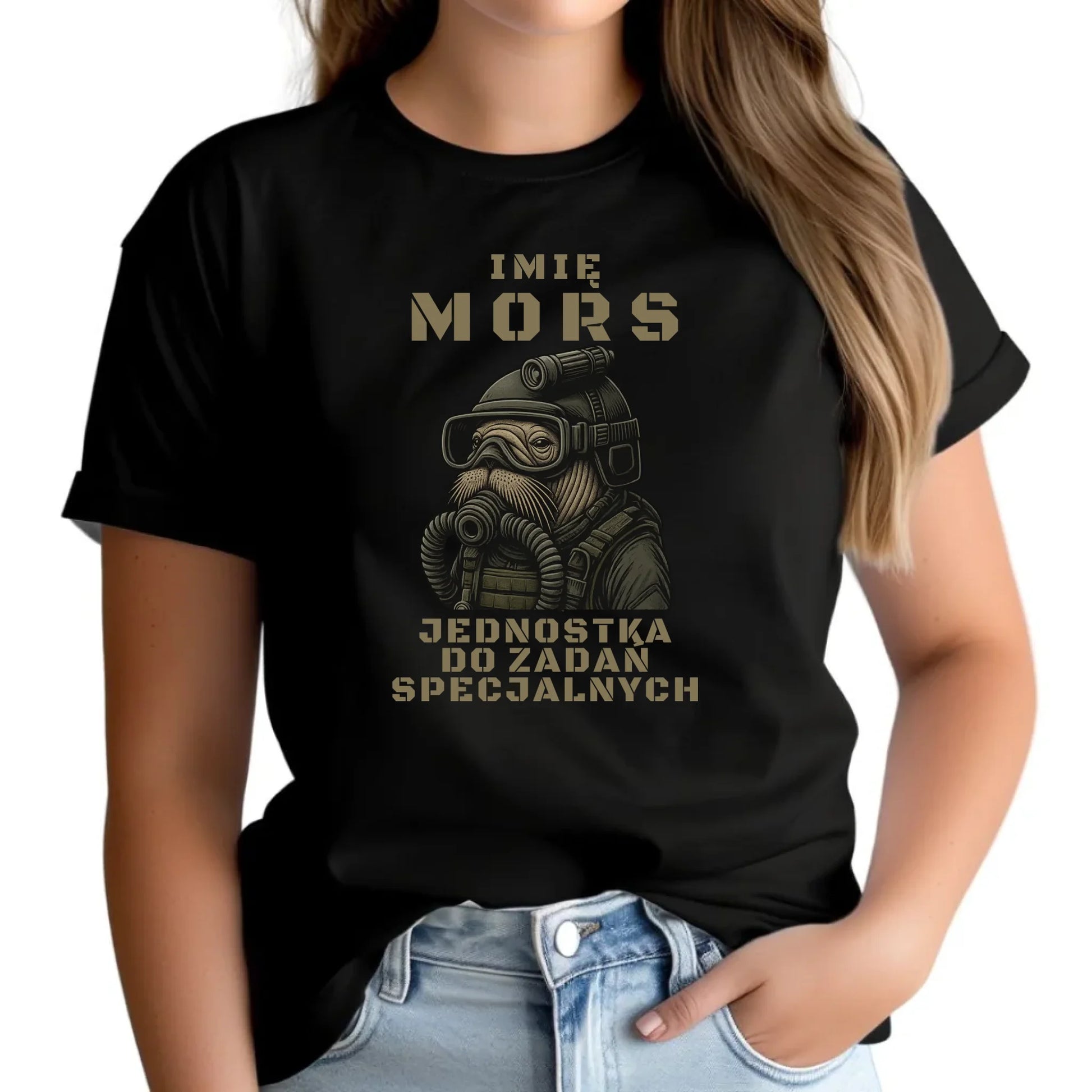 Koszulka damska - prezent dla morsa - Mors do zadań specjalnych - personalizowana HM07 - StoryCups.pl