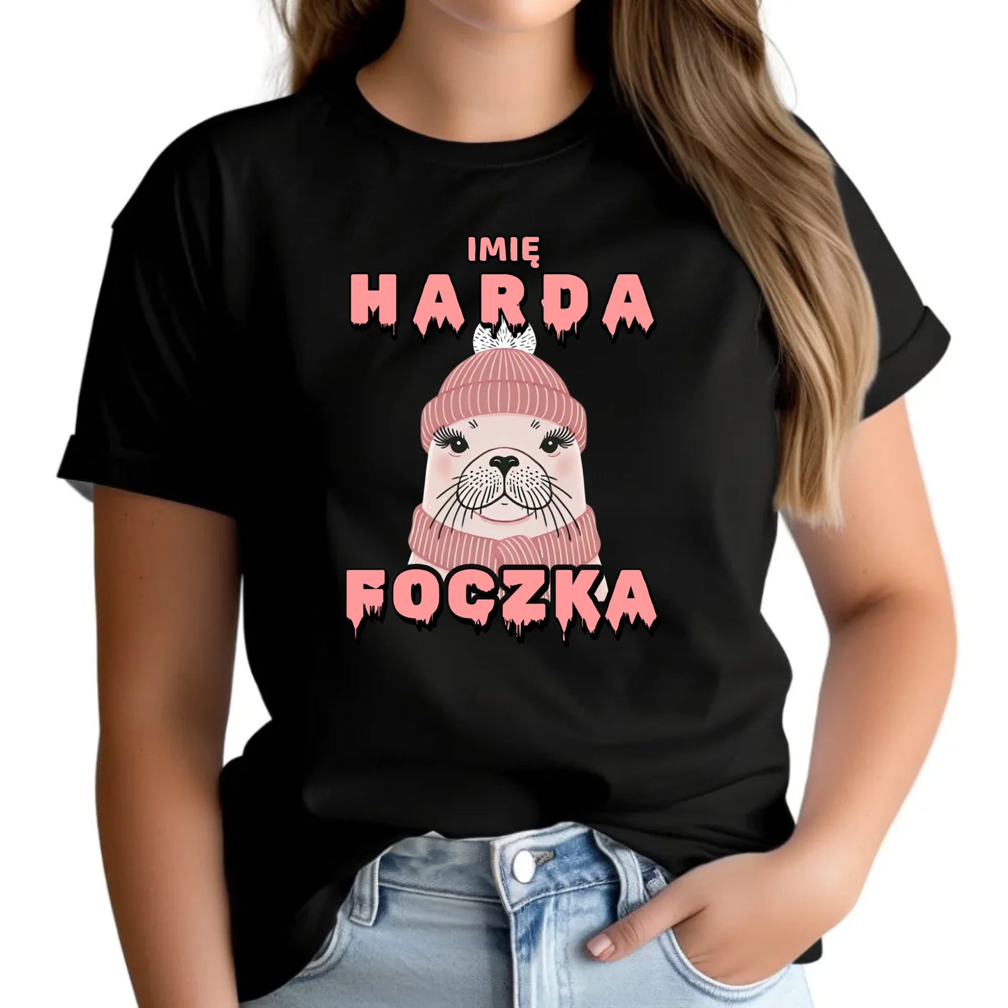 Koszulka damska - prezent dla morsa - Harda foczka - personalizowana HM05 - StoryCups.pl