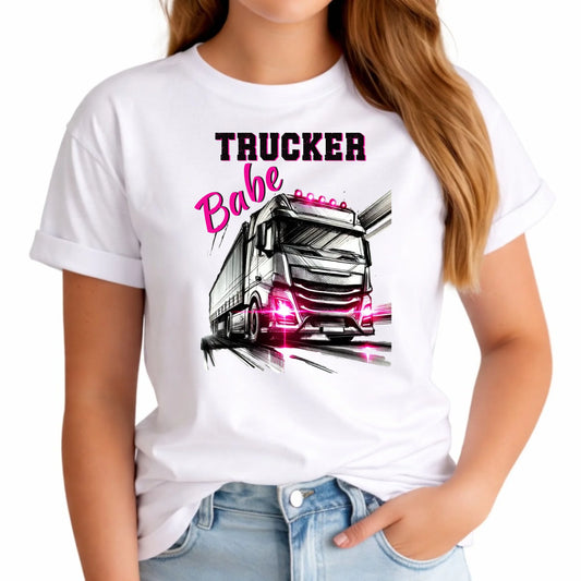 Koszulka damska - kierowca ciężarówki - Trucker Babe ZKT13 - StoryCups.pl