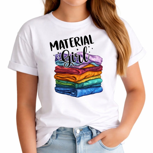 Koszulka damska szyciowa - prezent dla krawcowej - Material Girl HS02 - StoryCups.pl