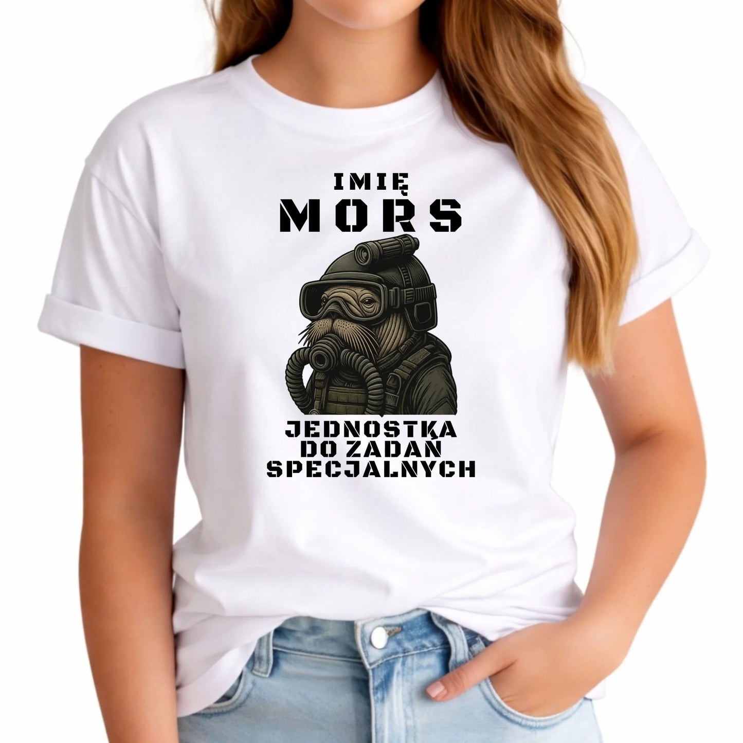 Koszulka damska - prezent dla morsa - Mors do zadań specjalnych - personalizowana HM07 - StoryCups.pl