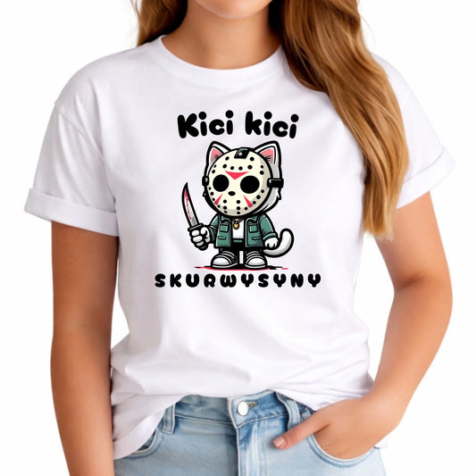 Koszulka damska na Halloween - Kici kici sk*rwysyny - bez cenzury HL28 - StoryCups.pl