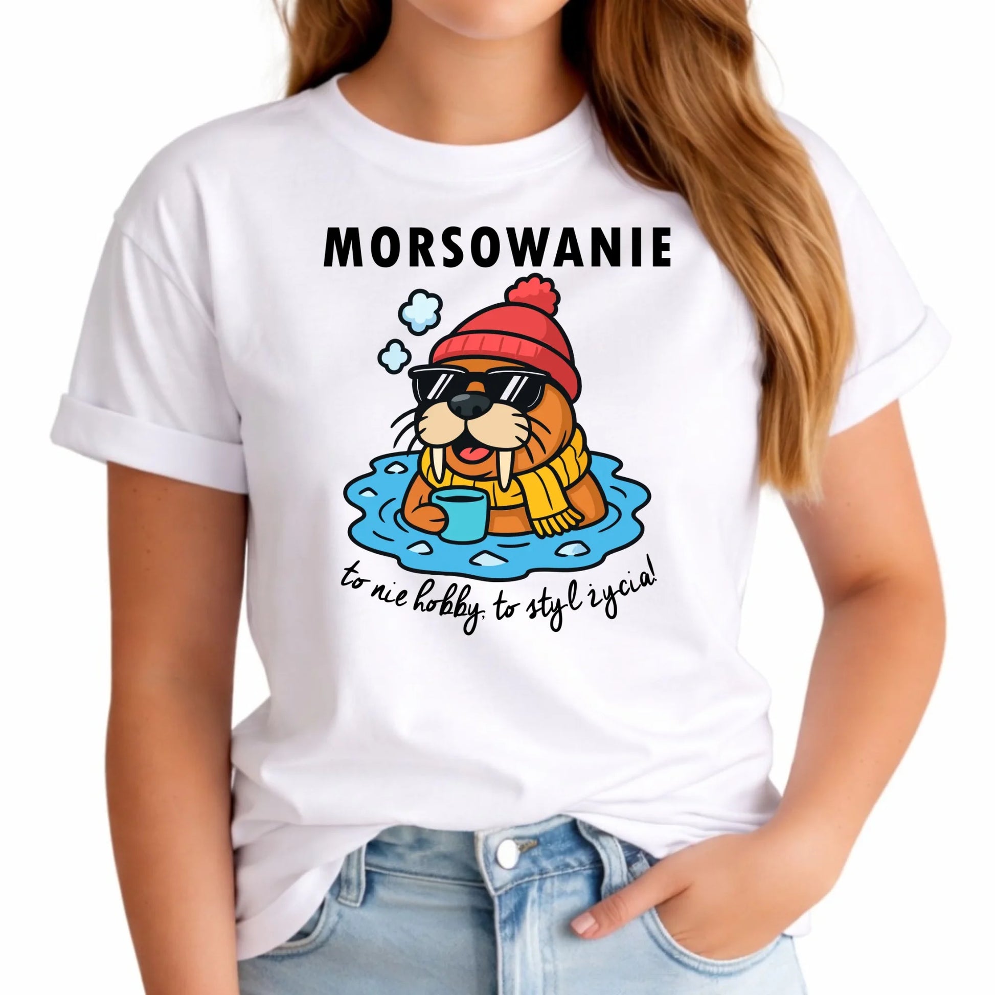 Koszulka damska - prezent dla morsa - Morsowanie to styl życia HM10 - StoryCups.pl
