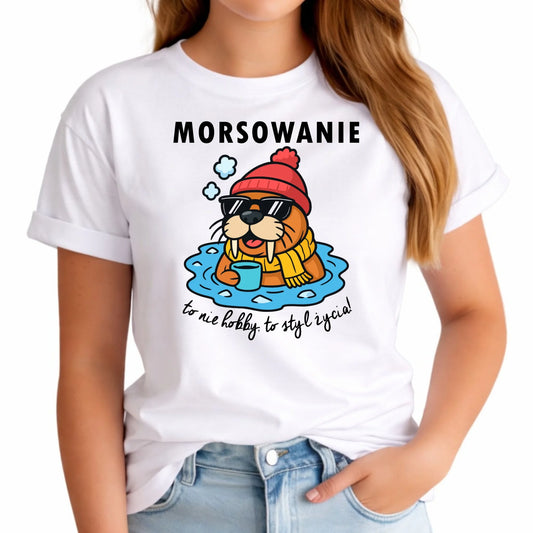 Koszulka damska - prezent dla morsa - Morsowanie to styl życia HM10 - StoryCups.pl