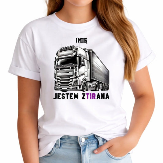 Koszulka damska dla kierowcy tira - Jestem zTIRana - personalizowana ZKT02 - StoryCups.pl