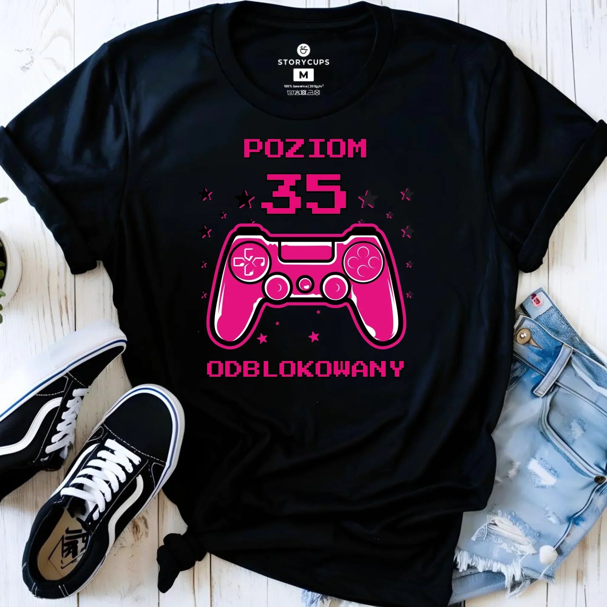 Poziom odblokowany (wiek) | Koszulka damska prezent na urodziny dla gracza U23 - StoryCups.pl