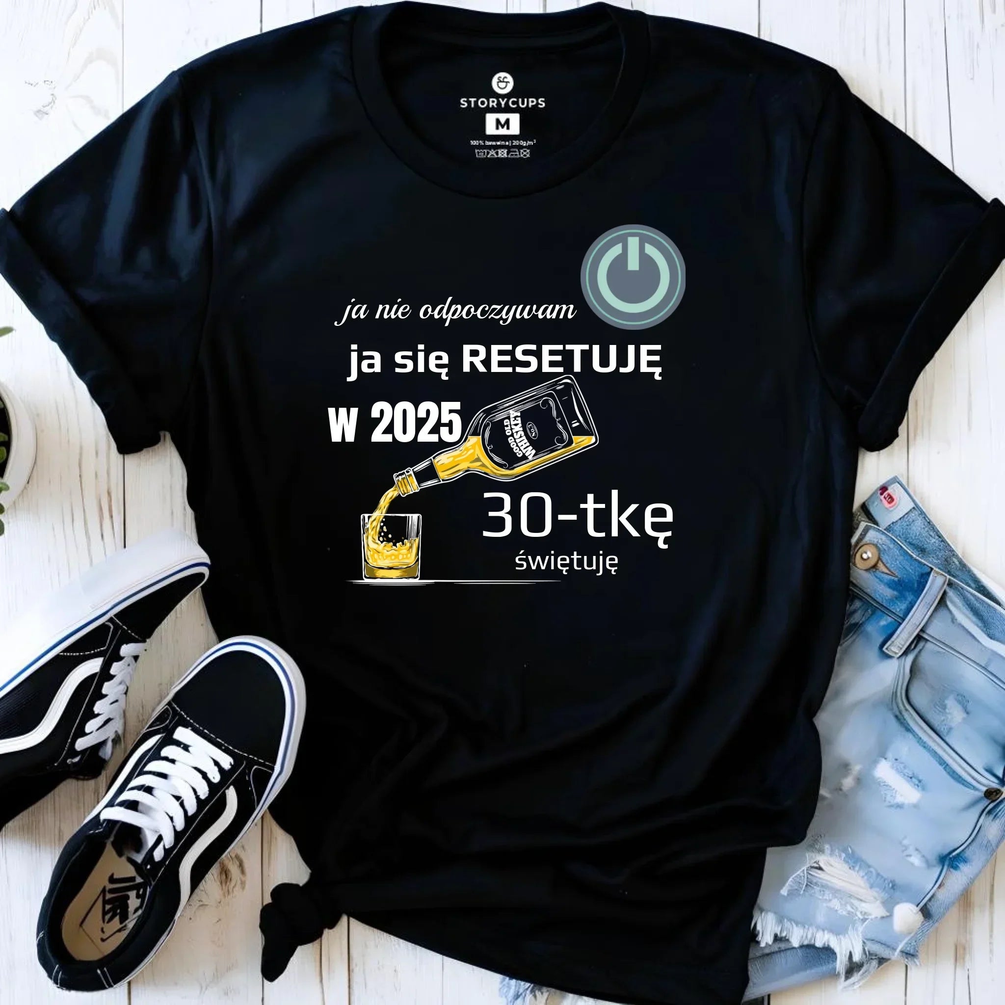 Ja się resetuję | Personalizowana koszulka damska na urodziny U19 - StoryCups.pl