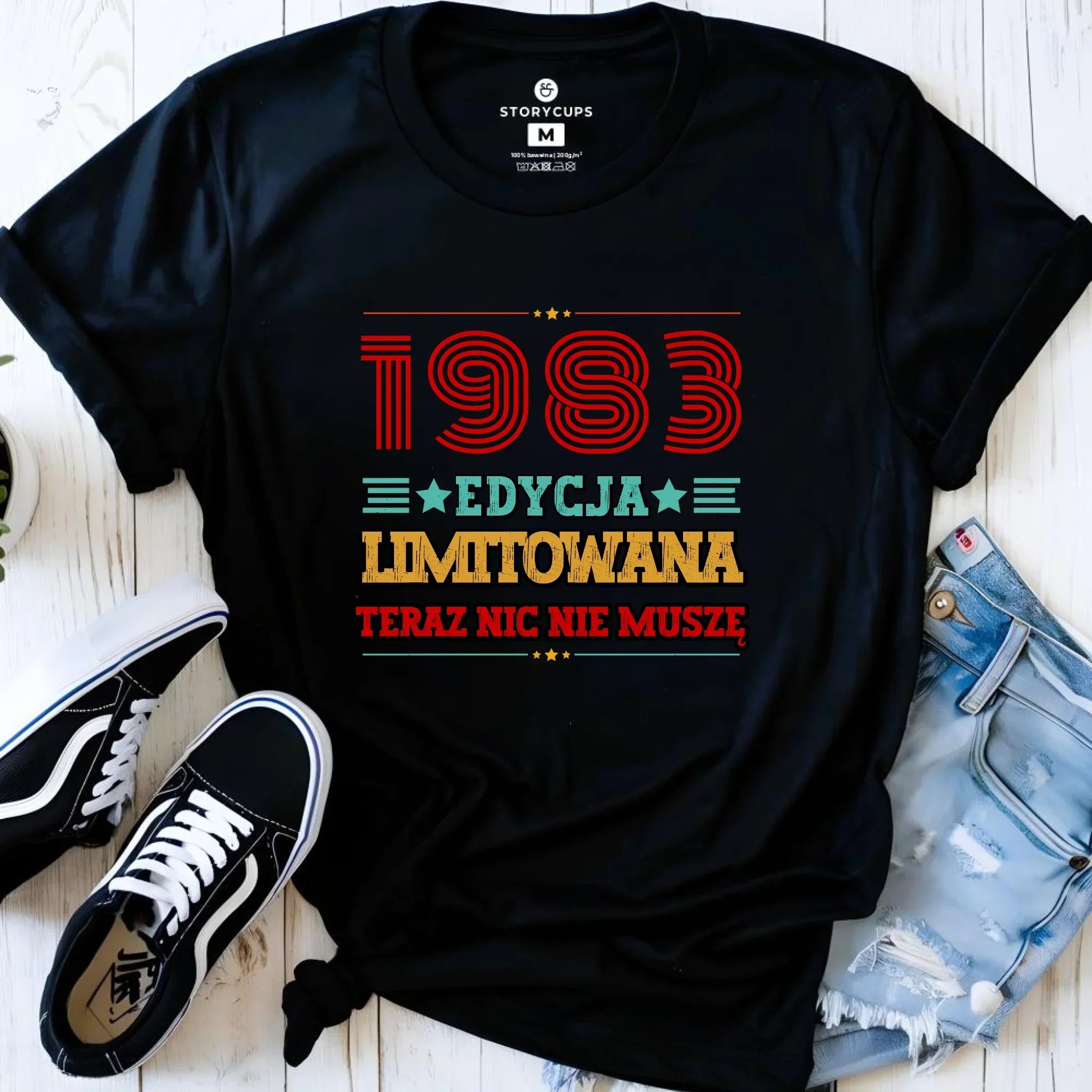 Edycja limitowana nic nie muszę | Personalizowana koszulka damska na urodziny U17 - StoryCups.pl