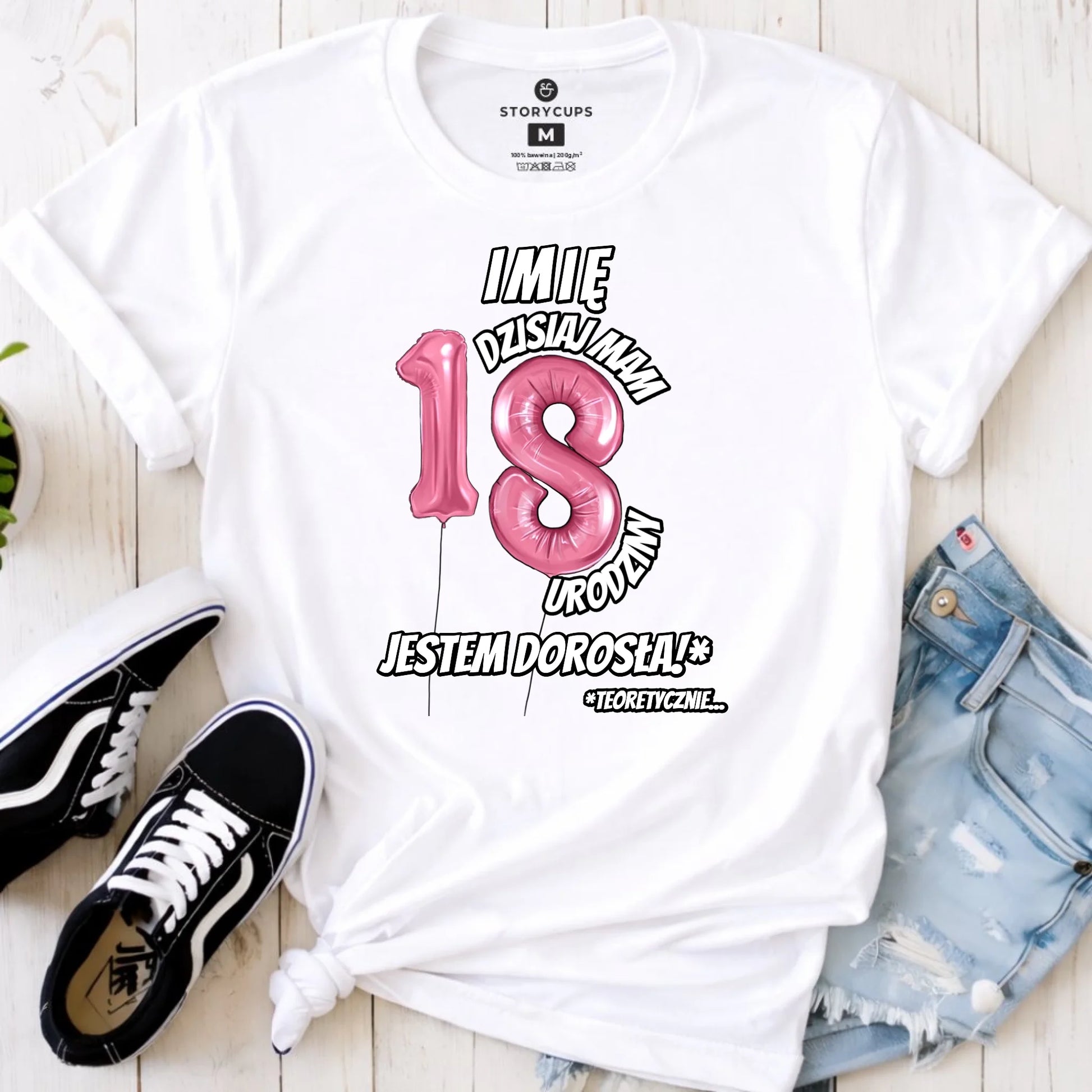 Dzisiaj mam 18. urodziny | Personalizowana koszulka damska prezent na osiemnastkę U25 - StoryCups.pl