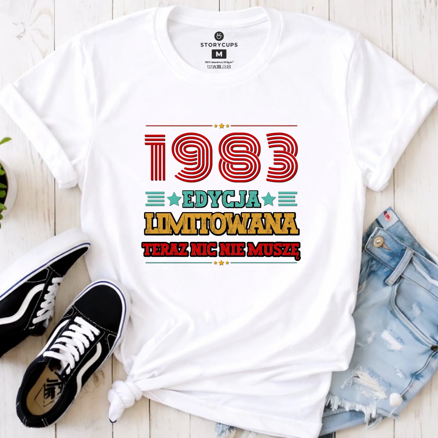 Edycja limitowana nic nie muszę | Personalizowana koszulka damska na urodziny U17 - StoryCups.pl