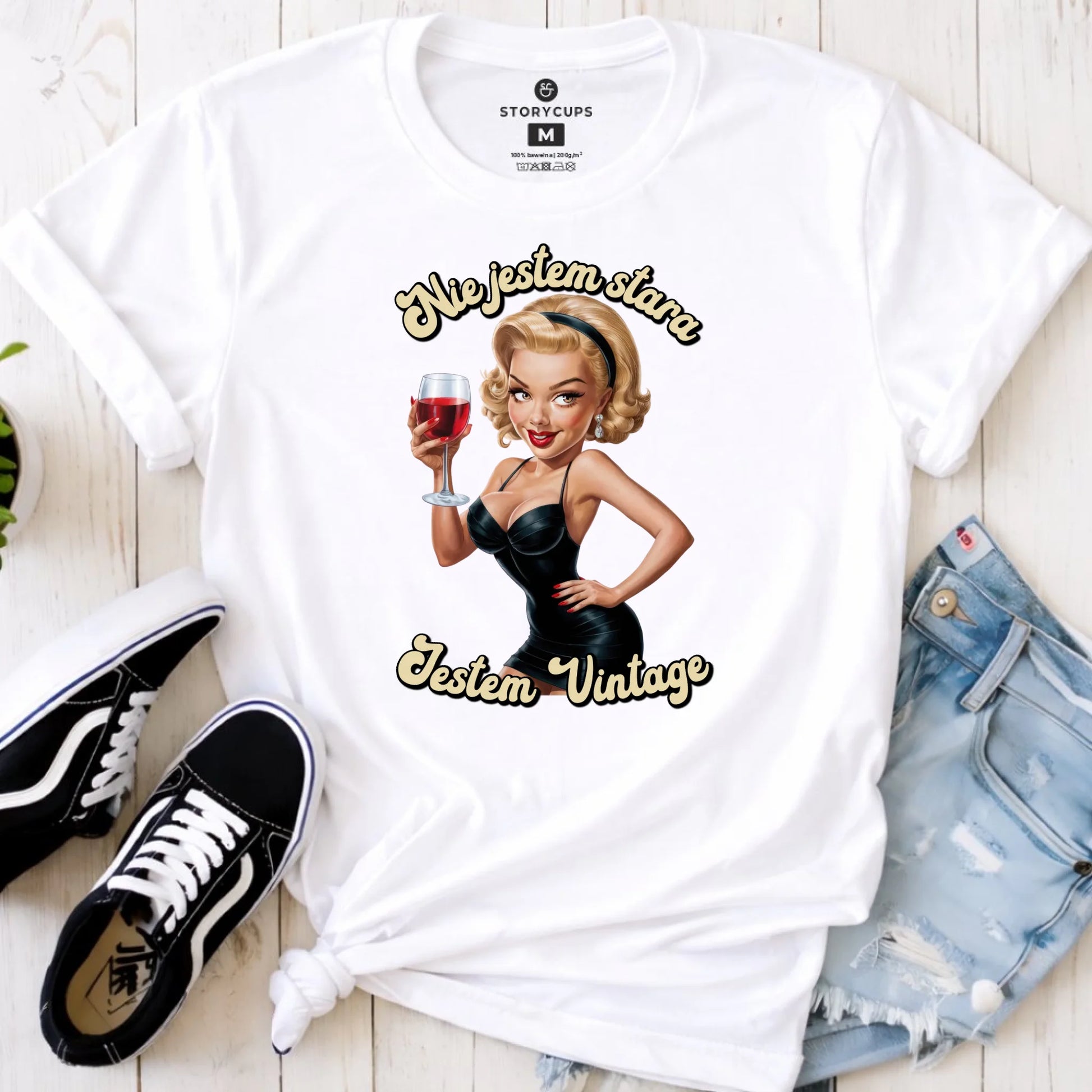 Nie jestem stara jestem vintage | Koszulka damska na urodziny U05 - StoryCups.pl