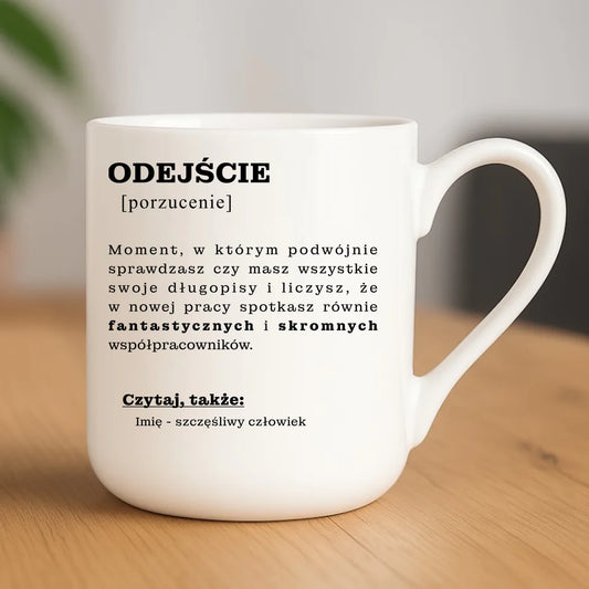 Kubek elegant - Odejście z pracy [porzucenie] - personalizowany OP01 - StoryCups.pl