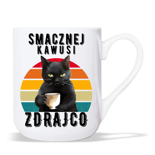 Kubek elegant na odejście z pracy - Smacznej kawusi zdrajco OP03 - StoryCups.pl