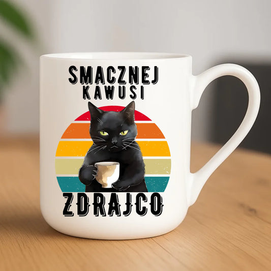 Kubek elegant na odejście z pracy - Smacznej kawusi zdrajco OP03 - StoryCups.pl