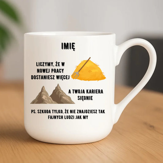 Kubek elegant na odejście z pracy - Nie znajdziesz tak fajnych ludzi jak my - personalizowany OP04 - StoryCups.pl
