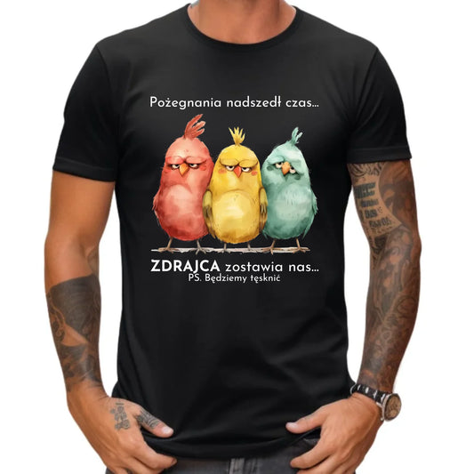 Koszulka męska na odejście z pracy - Pożegnania nadszedł czas OP05 - StoryCups.pl