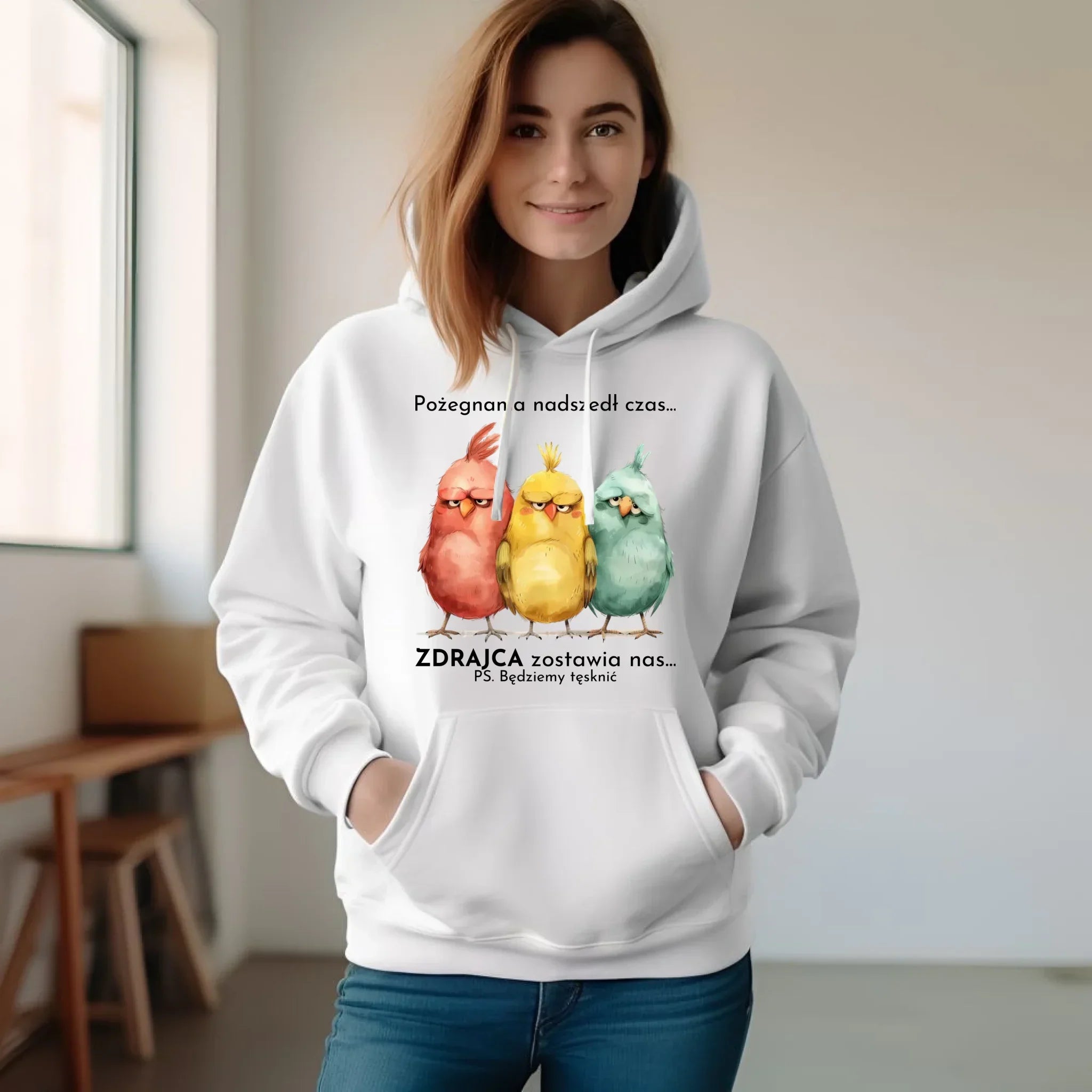 Bluza damska z kapturem na odejście z pracy - Pożegnania nadszedł czas OP05 - StoryCups.pl