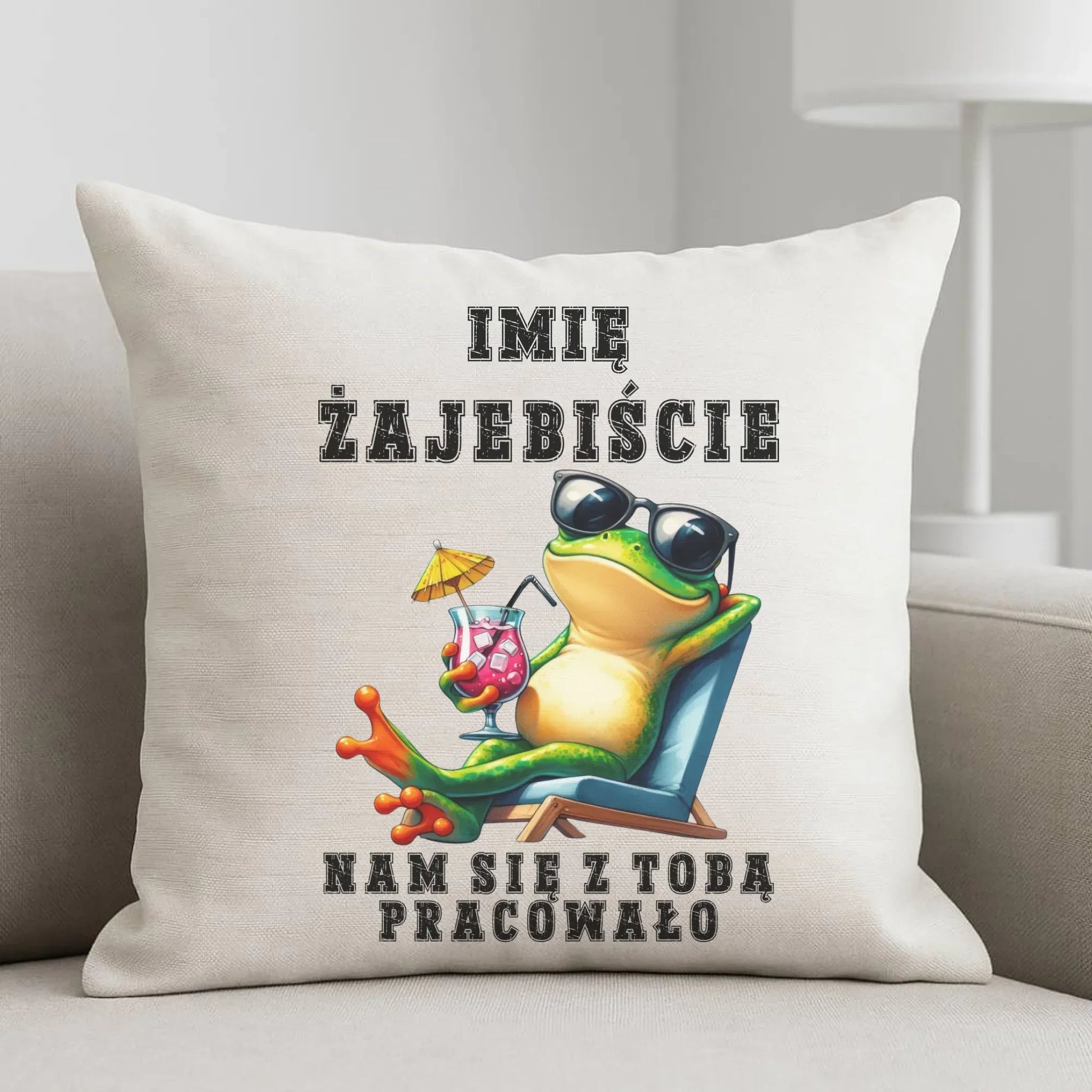 Poduszka na odejście z pracy - Żajebiście nam się z Tobą pracowało - personalizowana OP09 - StoryCups.pl