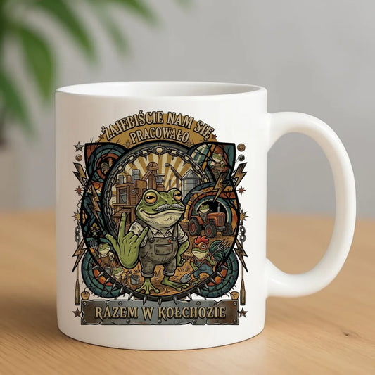 Kubek na odejście z pracy dla kolegi - Żajebiście nam się pracowało w kołchozie OP10 - StoryCups.pl