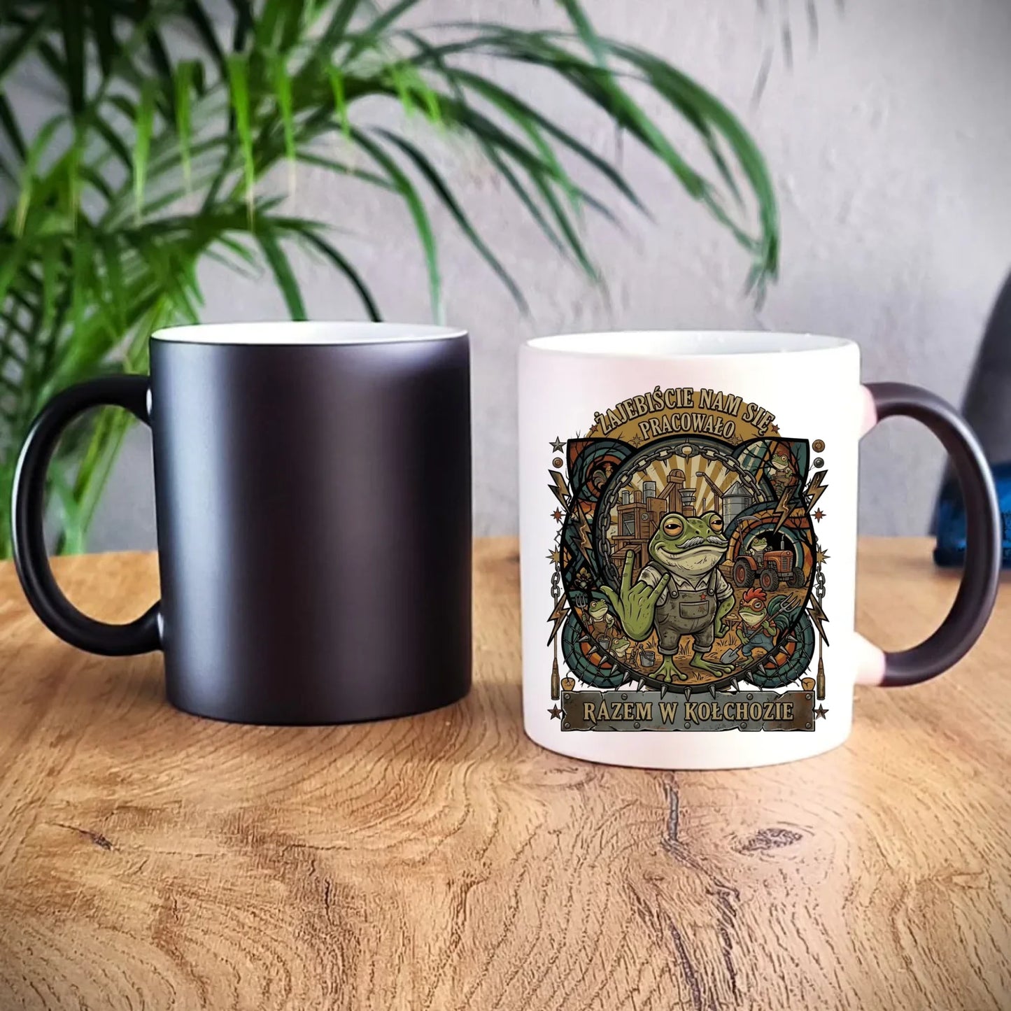 Kubek magiczny na odejście z pracy dla kolegi - Żajebiście nam się pracowało w kołchozie OP10 - StoryCups.pl