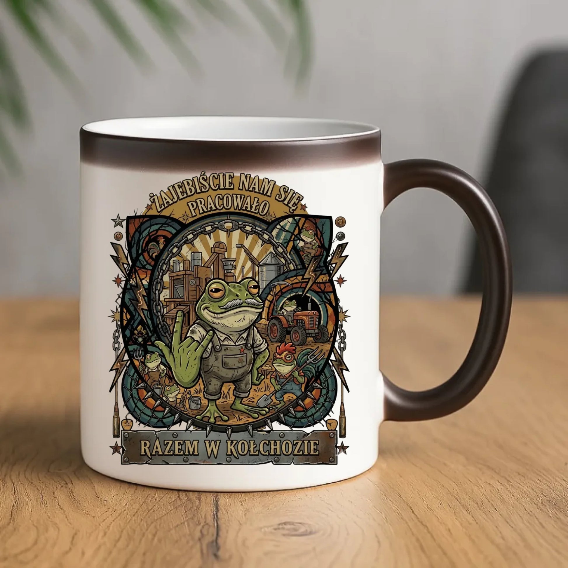 Kubek magiczny na odejście z pracy dla kolegi - Żajebiście nam się pracowało w kołchozie OP10 - StoryCups.pl