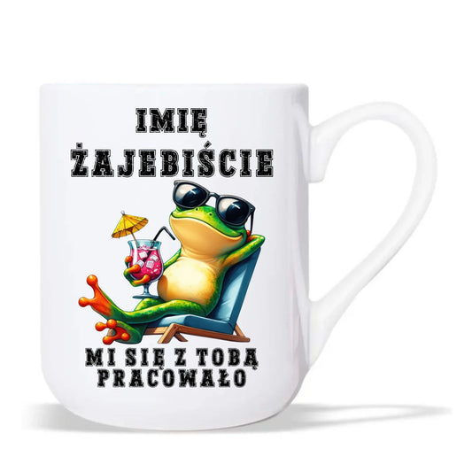 Kubek elegant na odejście z pracy - Żajebiście mi się z Tobą pracowało - personalizowany OP17 - StoryCups.pl