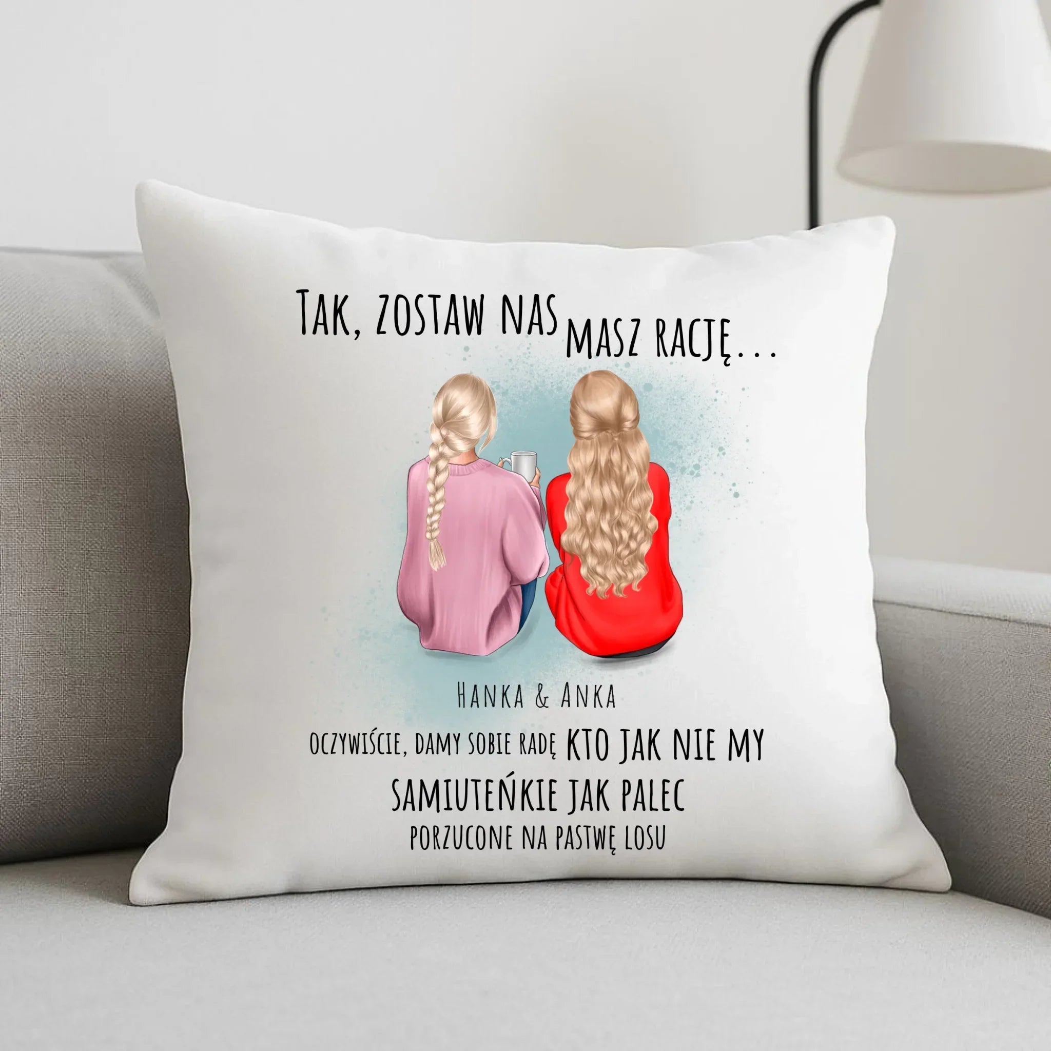 Poduszka na odejście z pracy - prezent od koleżanek - 2-5 osób personalizowana OP16 - StoryCups.pl