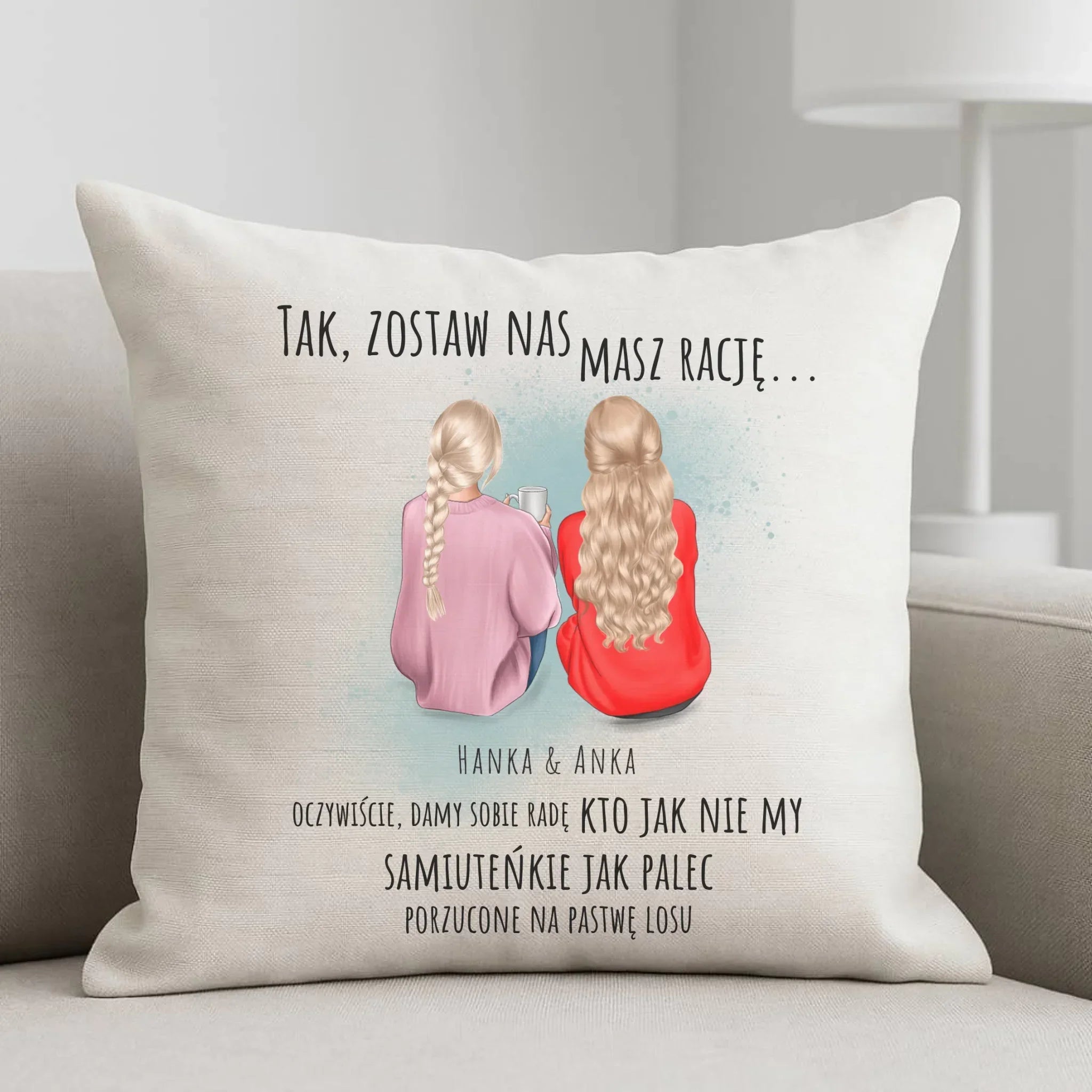 Poduszka na odejście z pracy - prezent od koleżanek - 2-5 osób personalizowana OP16 - StoryCups.pl