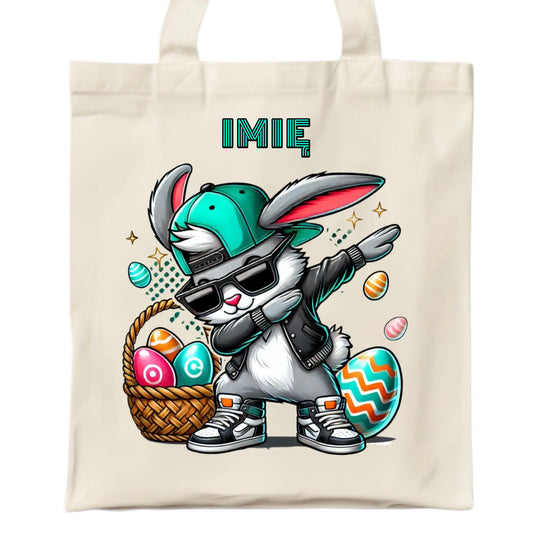Torba na Wielkanoc - Zajączek Dab dance - personalizowana WN09 - StoryCups.pl