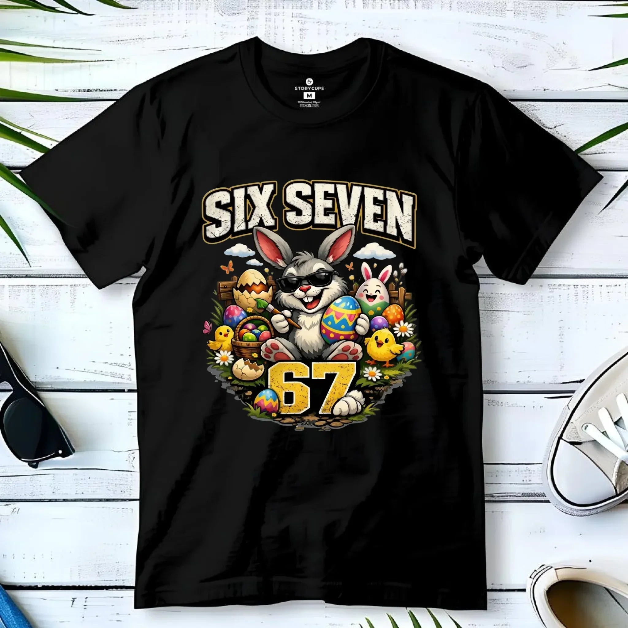Koszulka dziecięca wielkanocna - Zając Six Seven 67 WN10 - StoryCups.pl