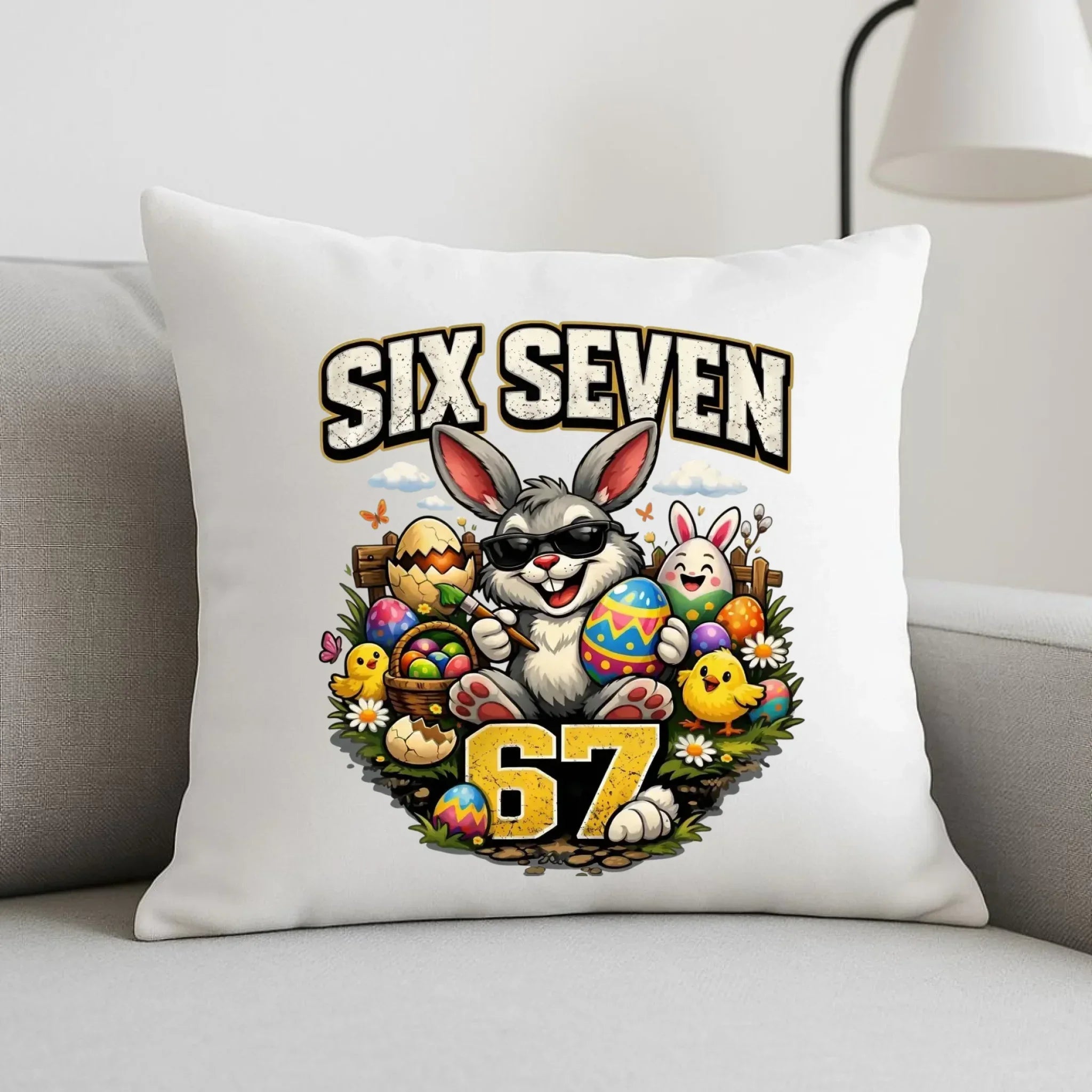 Poduszka wielkanocna - Zając Six Seven 67 WN10 - StoryCups.pl