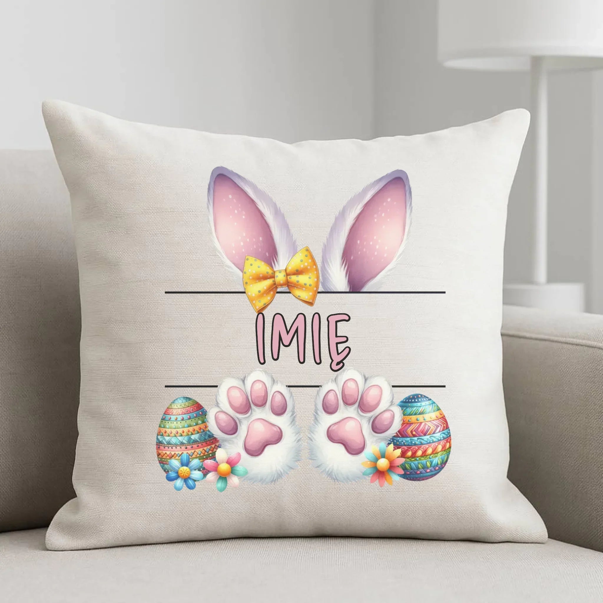 Poduszka wielkanocna - Zajączek - personalizowana WN13 - StoryCups.pl