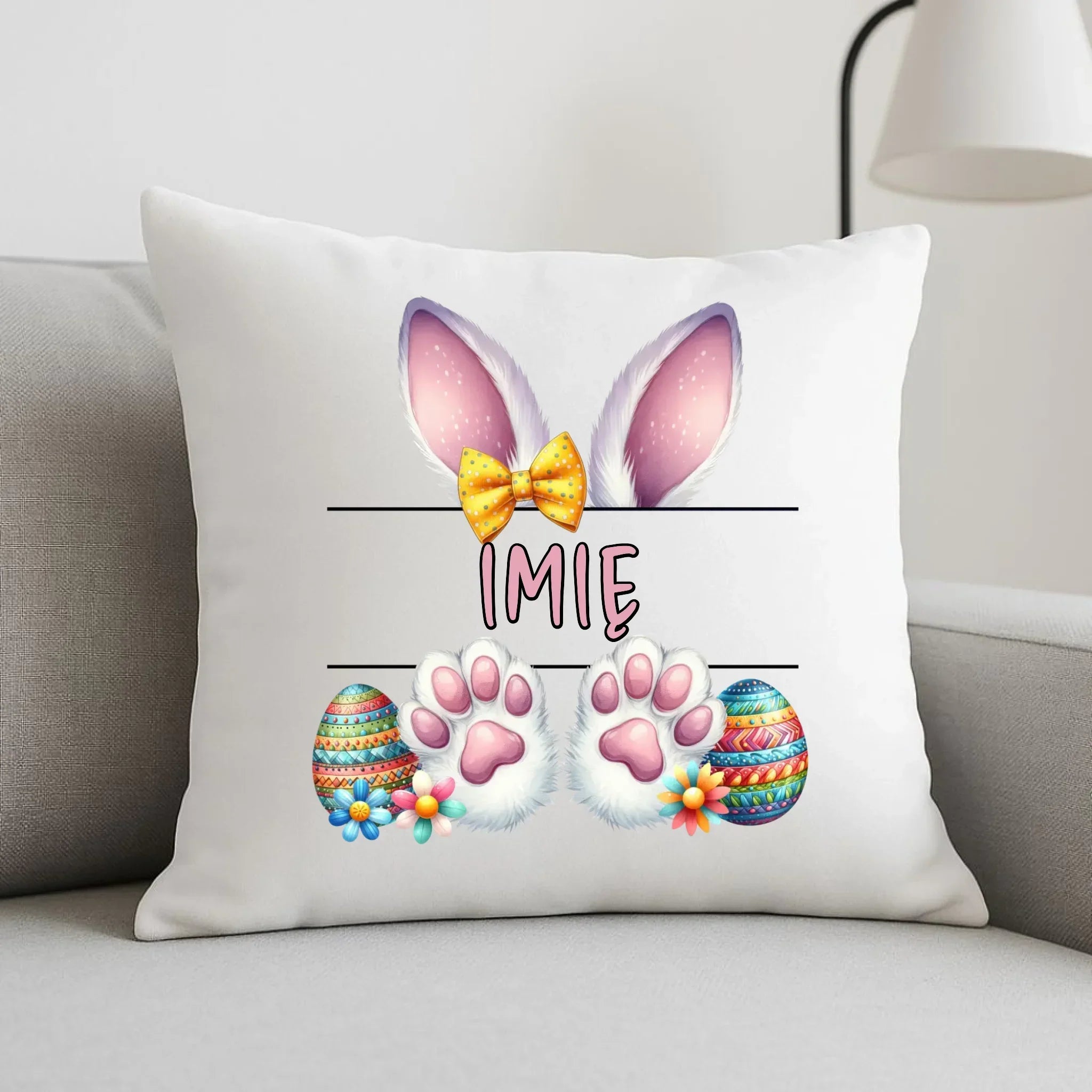 Poduszka wielkanocna - Zajączek - personalizowana WN13 - StoryCups.pl