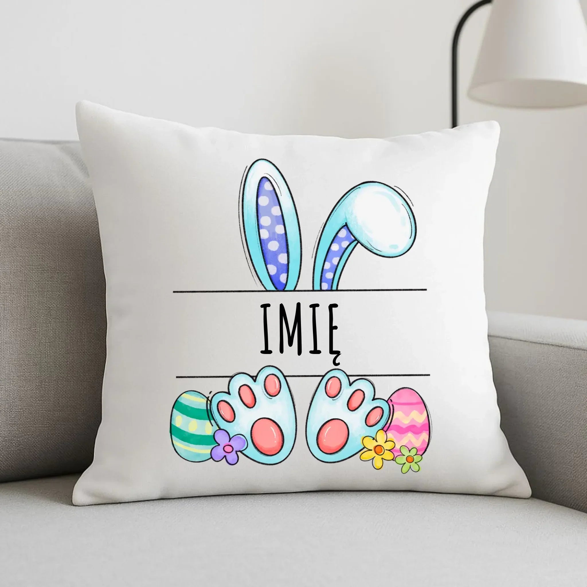 Poduszka dla dziecka na Wielkanoc - Zajączek - personalizowana WN14 - StoryCups.pl