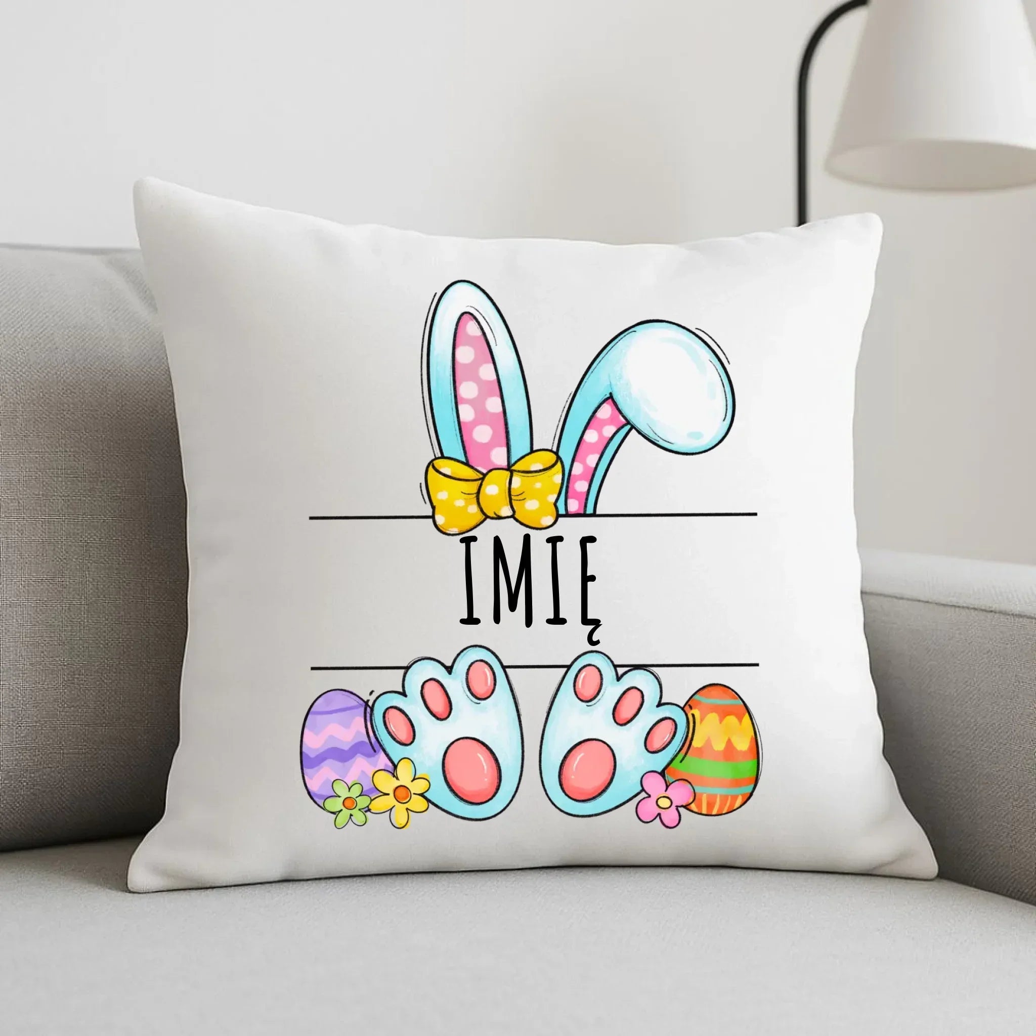 Poduszka wielkanocna dla dziecka - Zajączek - personalizowana WN15 - StoryCups.pl