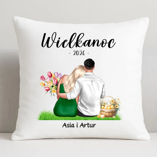 Poduszka na Wielkanoc dla par - personalizowana WN36 - StoryCups.pl