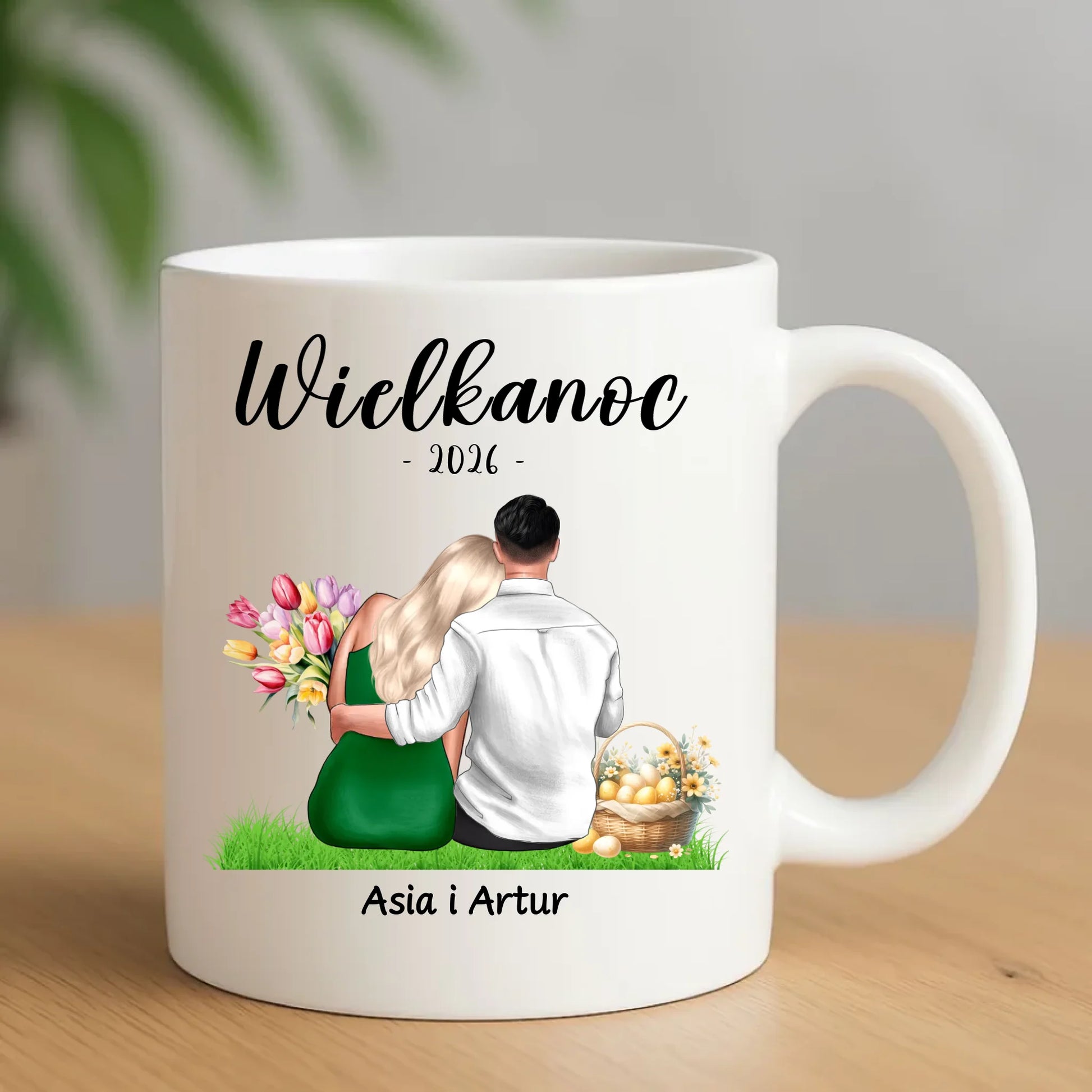 Kubek na Wielkanoc dla par - personalizowany WN36 - StoryCups.pl