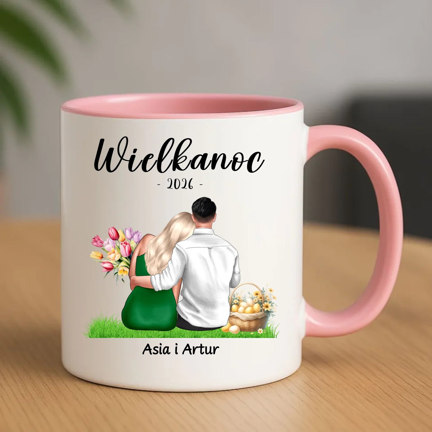 Kubek na Wielkanoc dla par - personalizowany WN36 - StoryCups.pl