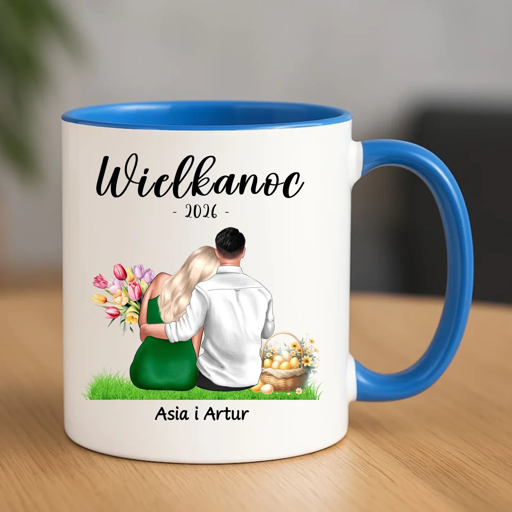 Kubek na Wielkanoc dla par - personalizowany WN36 - StoryCups.pl