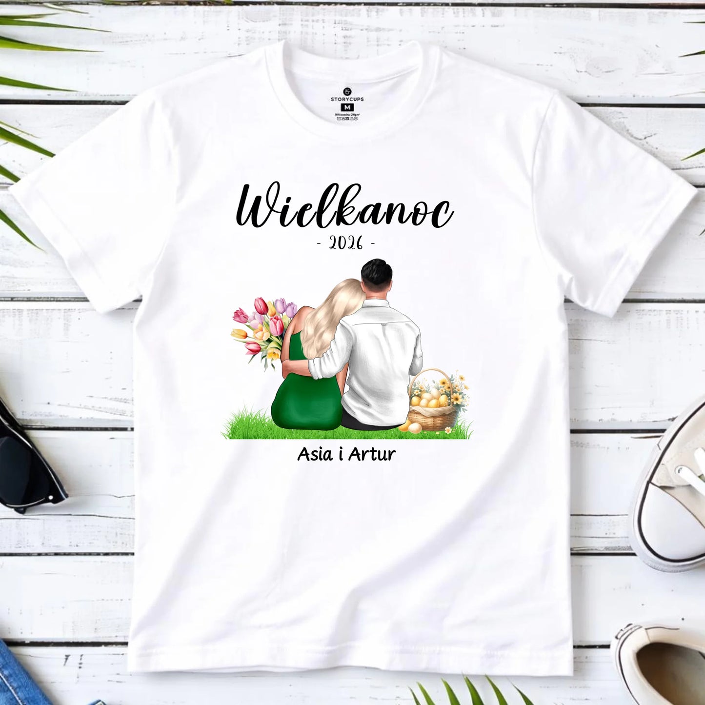 Koszulka męska na Wielkanoc dla par - personalizowana WN36 - StoryCups.pl
