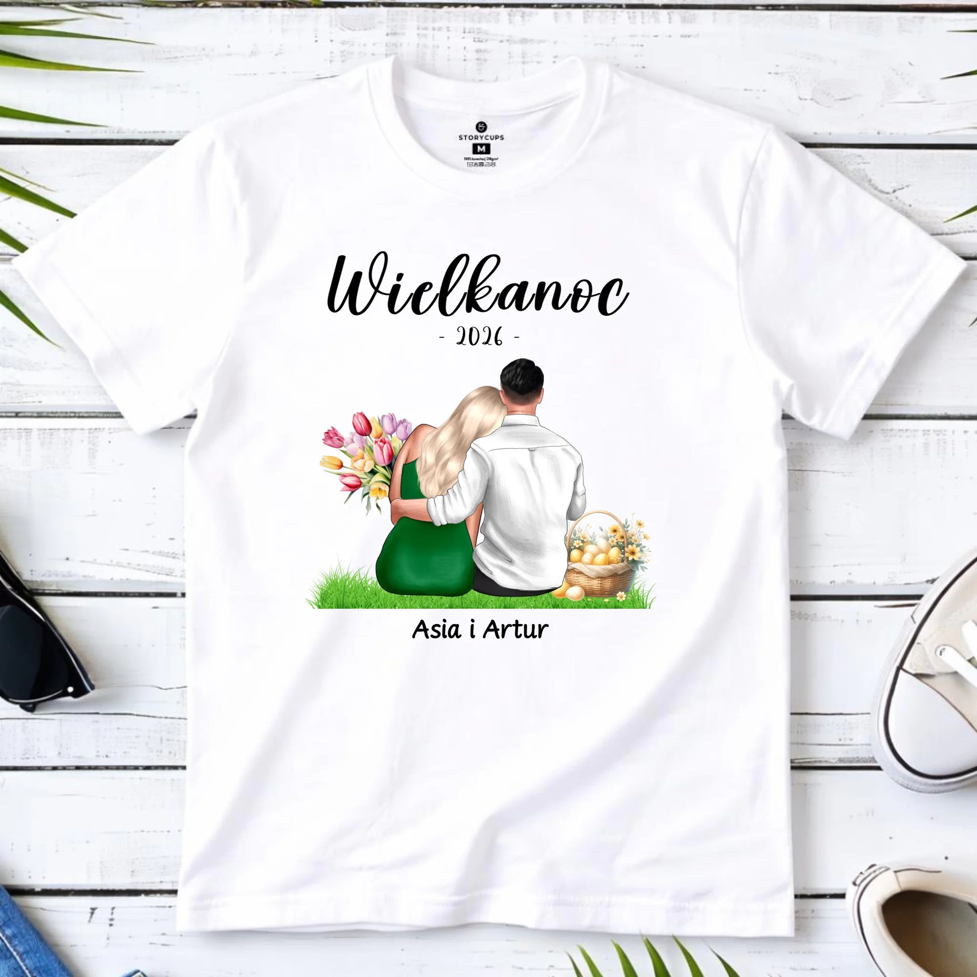 Koszulka męska na Wielkanoc dla par - personalizowana WN36 - StoryCups.pl